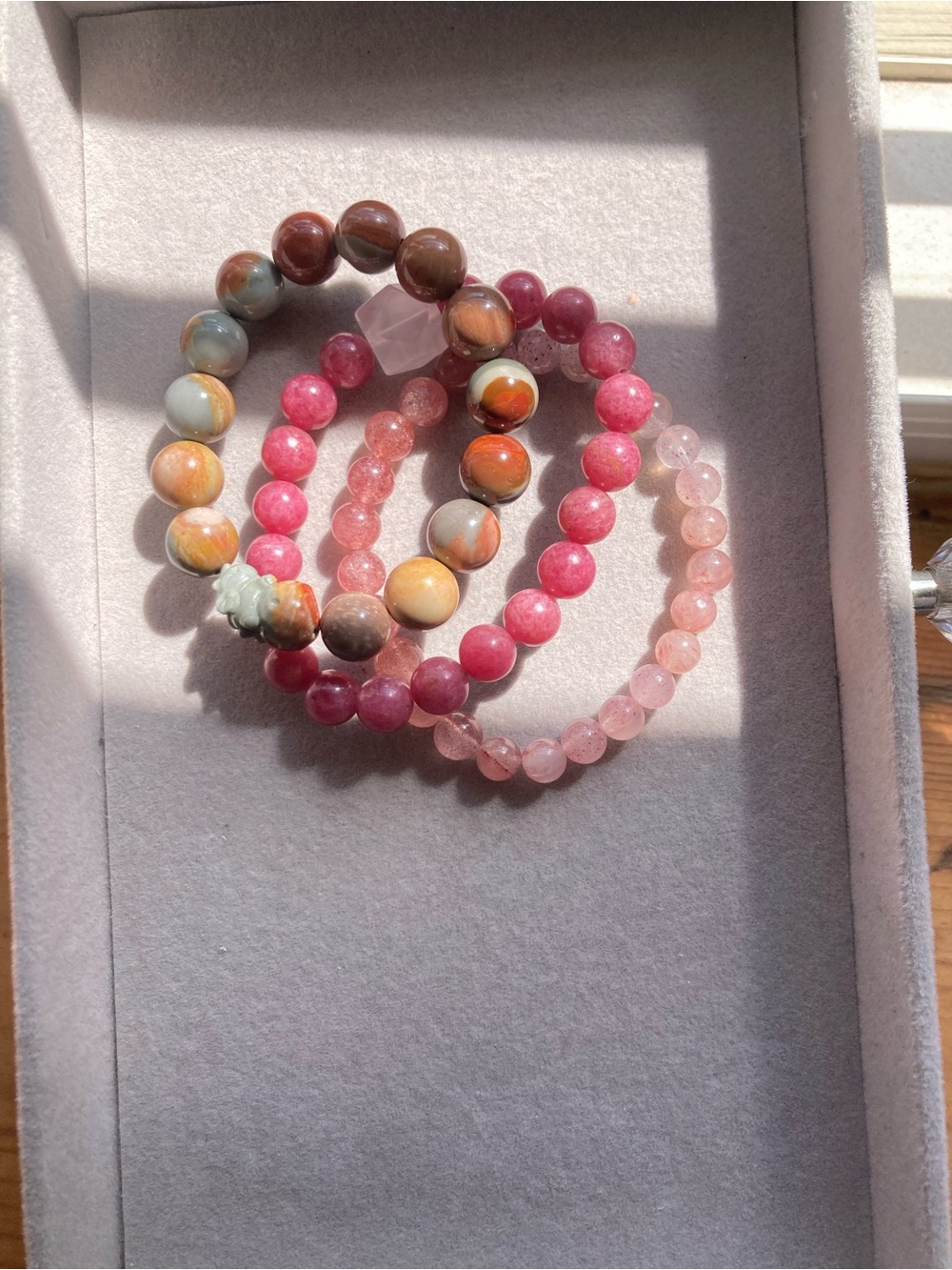 Natural Stone Multicolor Beaded Women's Bracelet Set